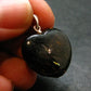 Silver Nuumite Nuummite Heart Pendant From Greenland - 1.0" - 4.51 Grams