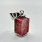 Natural Rhodochrosite Hexagon Pendant in Sterling Silver | Pink Crystal Necklace