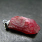 Rare Raw Rhodonite Silver Pendant From Brazil - 1.1" - 2.41 Grams