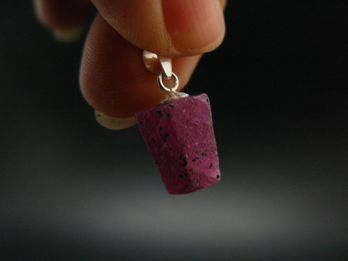 Ruby Silver Pendant from Afghanistan - 0.7" - 2.07 Grams