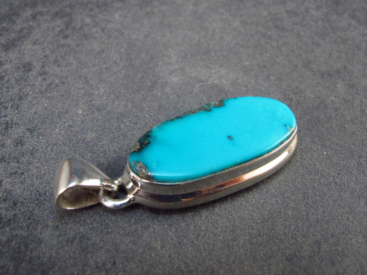 Turquoise Silver Pendant - 1.3" - 5.37 Grams