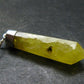 Rare Yellow Brucite Crystal Silver Pendant From Pakistan - 1.9" - 4.59 Grams