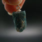 Unpolished Terminated Neon Blue Apatite Silver Pendant From Brazil - 0.9" - 2.47 Grams