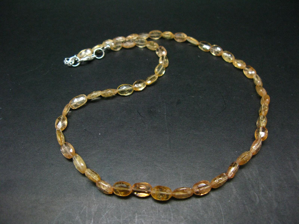 Extremely Rare Imperial Topaz Necklace From Brazil - 18" - 8mm Facetted Beads