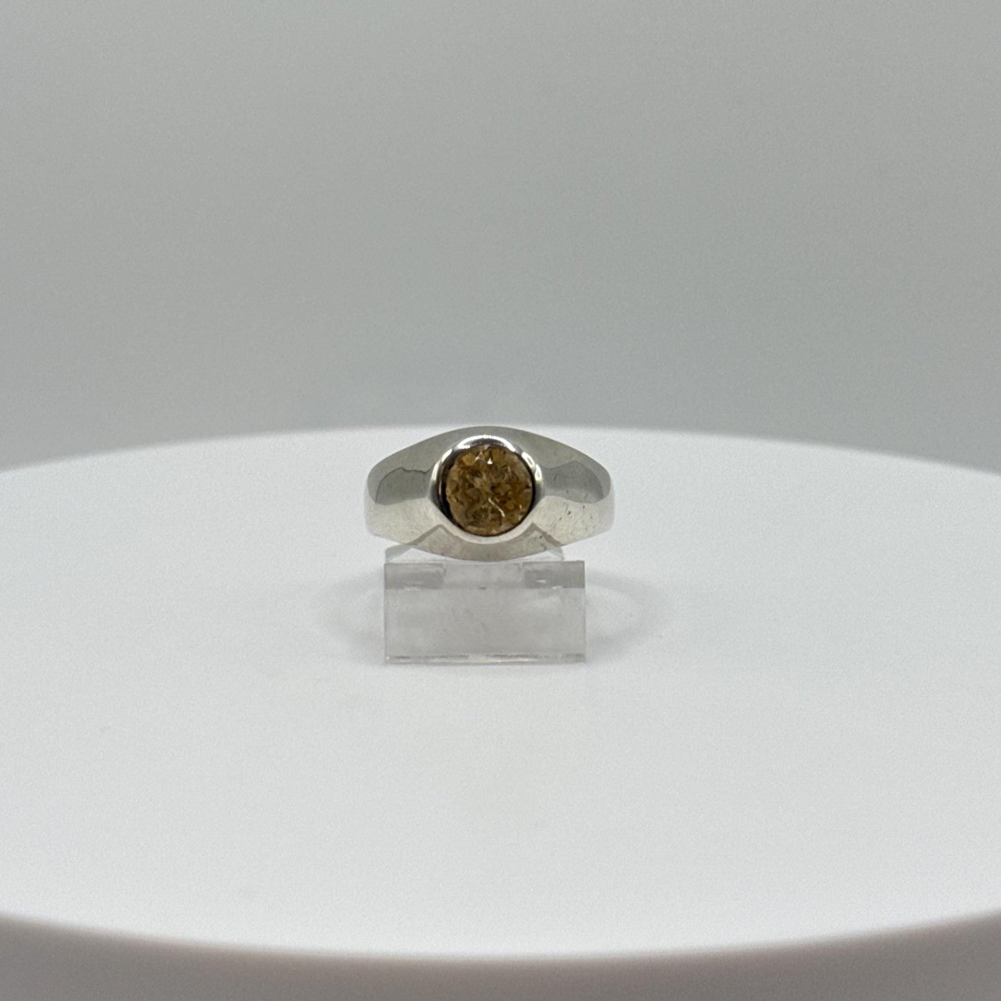 Imperial Topaz Ring in Sterling Silver – Modern Minimalist Design - Size 5