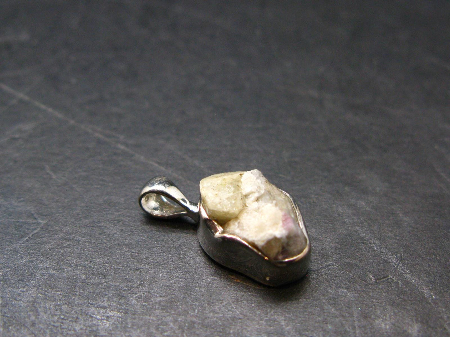 Rhodizite Rhodozite Crystal Silver Pendant from Madagascar - 0.6" - 1.44 Grams