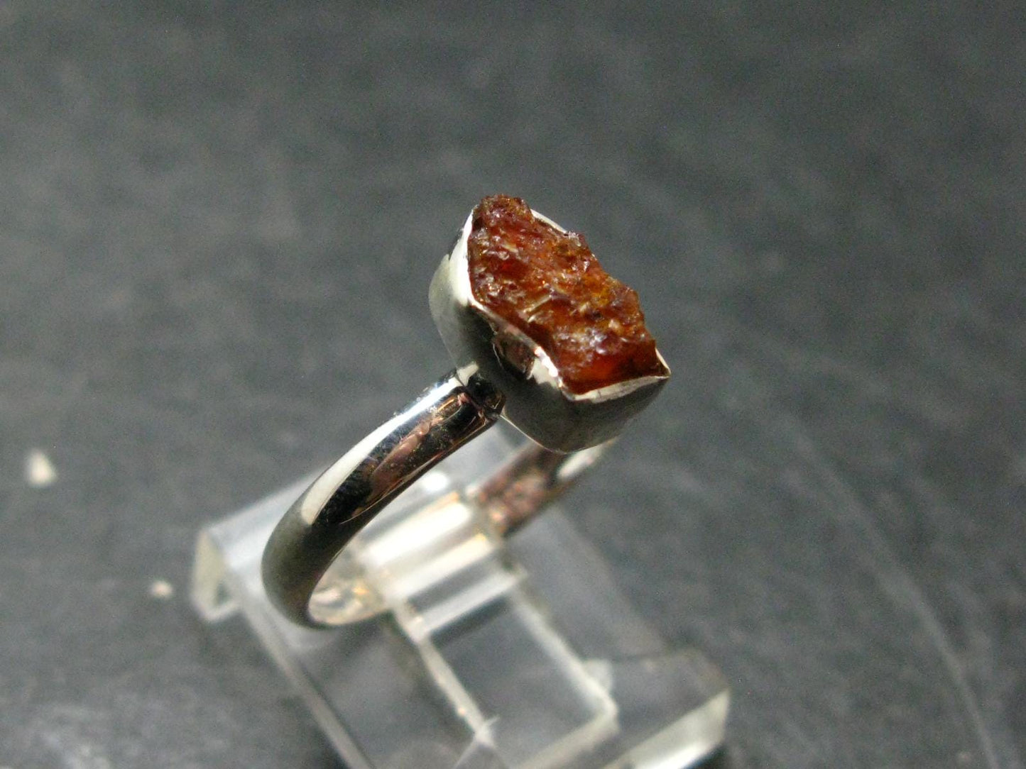 Pezzottaite Crystal Silver Ring From Madagascar - Size 8 - 2.03 Grams