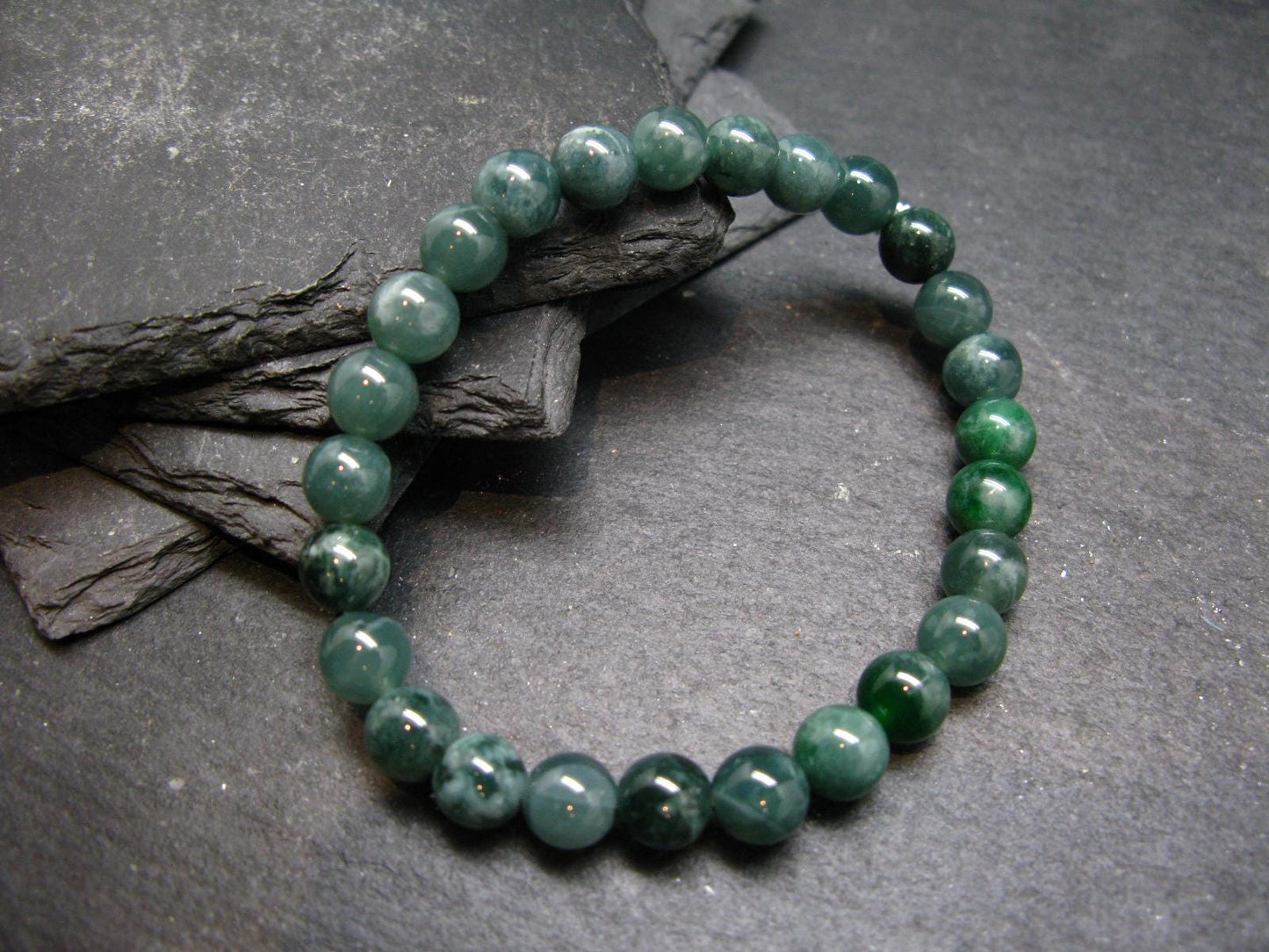 Guatemala Jade Jadeite Genuine Bracelet ~ 7 Inches ~ 7mm Round Beads