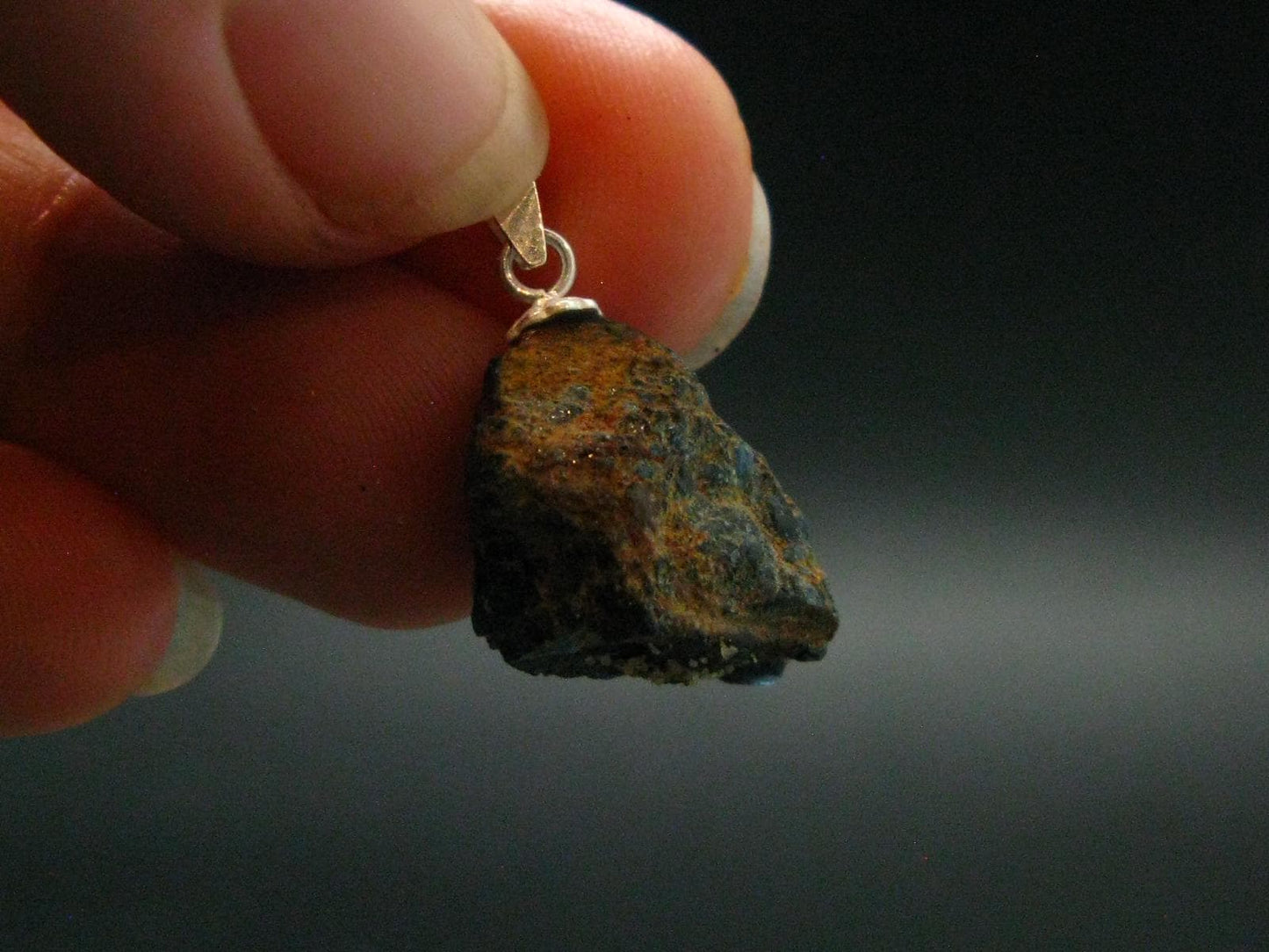 Rare Raw Blue Euclase Gem Crystal Silver Pendant from Zimbabwe - 0.9" - 2.05 Grams