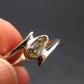 Moldavite Tektite Silver Ring from Czech Republic - 7 Size - 1.59 Grams