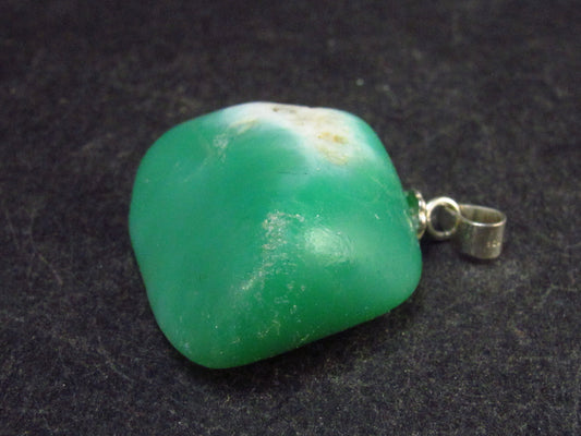 Chrysoprase Silver Pendant From Australia - 0.9" - 4.8 Grams