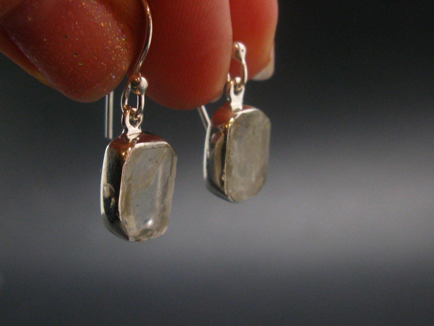 Phenakite Phenacite Crystal Silver Earrings from Russia - 2.75 Grams