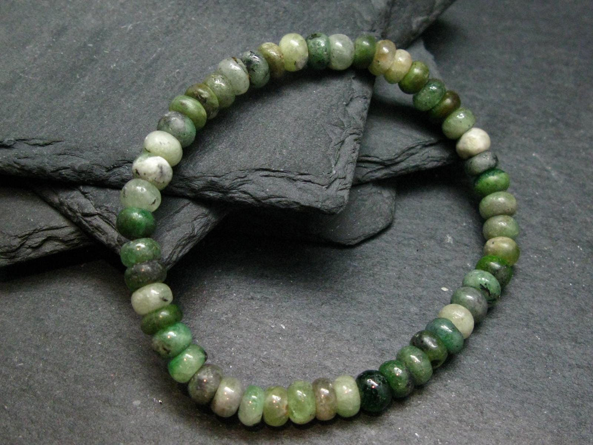 Green Garnet Tsavorite Genuine Bracelet ~ 7 Inches ~ 7mm Rondelle Beads