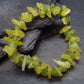 Peridot & Brucite Genuine Bracelet ~ 7 Inches ~ 12mm Crystal Beads