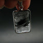 Large Tourmalinated Quartz Crystal Silver Plated Pendant From Brazil - 1.4" - 5.88 Grams