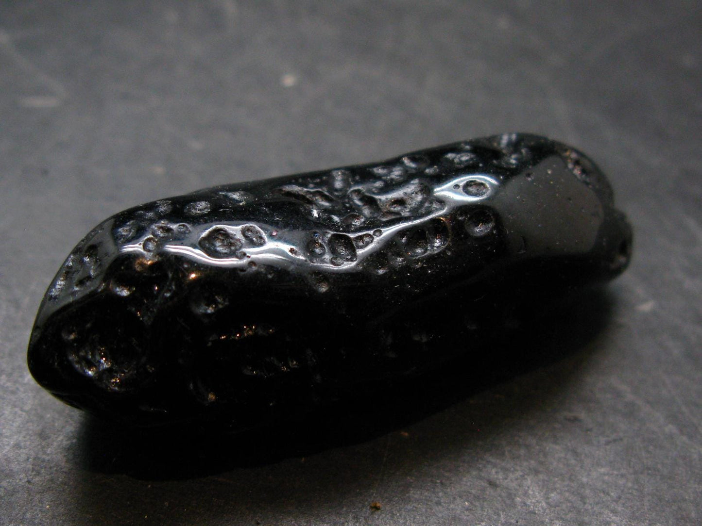 Rare Large Black Tibetan Tektite Tumbled Stone from Tibet - 2.0" - 24.39 Grams