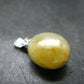 Yellow Sapphire Corundum Polished Crystal Silver Pendant From Sri Lanka - 0.9" - 17.50 Carats