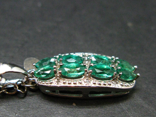 Emerald Silver Pendant W/Chain From Colombia - 0.84 Carats
