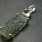Raw Moldavite Tektite And Polished Libyan Tektite Silver Pendant - 2.0" - 6.67 Grams