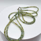 Green Sapphire Beaded Necklace: Genuine Gemstone Healing Crystal - 18in