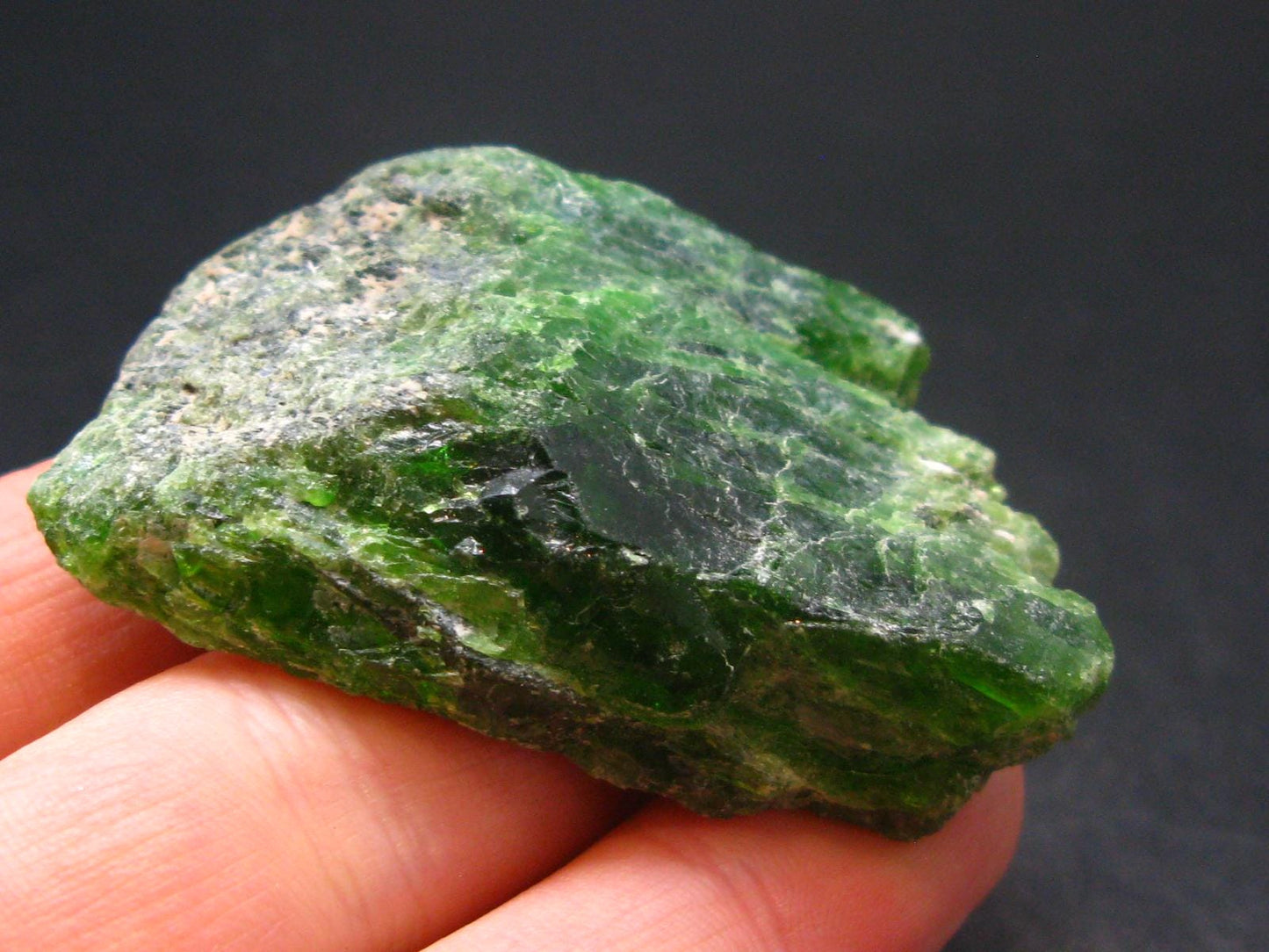 Gemmy Raw Natural Intense Forest Green Chrome Diopside Raw Piecet from Russia - 1.9"