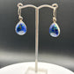 Azurite Teardrop Earrings | Sterling Silver Dangle | Blue Crystal Jewelry