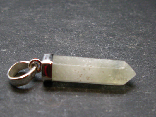 Gem Libyan Desert Glass Tektite Pendant Sterling Silver from Libya - 1.4" - 2.81 Grams