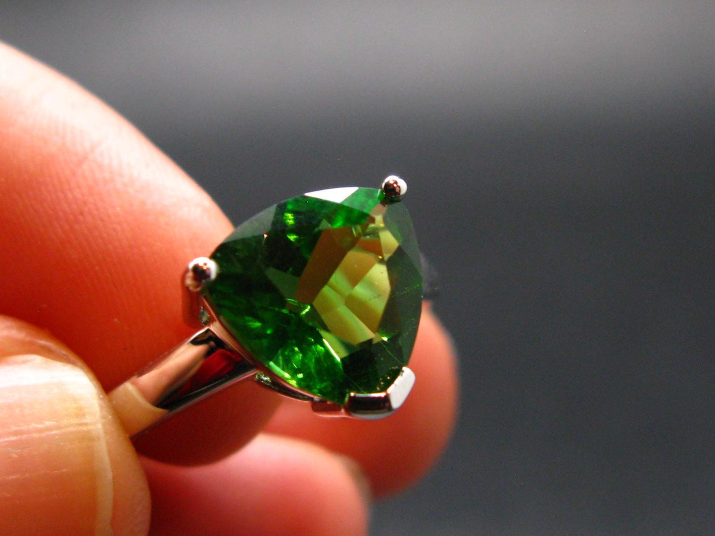Helenite Gaia Stone Gem Sterling Silver Ring From Washington - Size 7 - 1.95 Carats