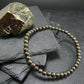 Pyrite Genuine Bracelet ~ 7 Inches ~ 4mm Round Beads