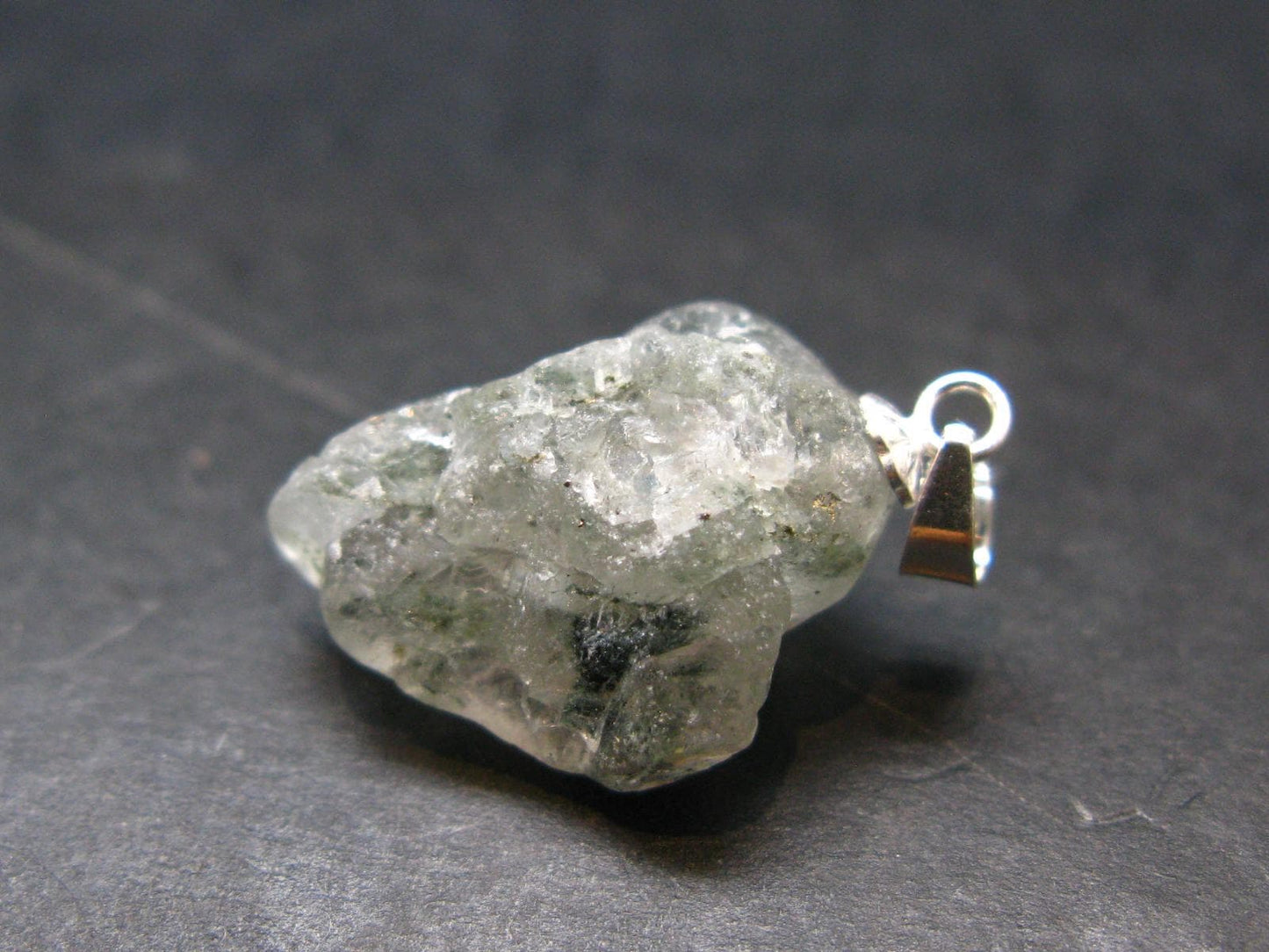 Phenakite Phenacite Crystal Silver Pendant From Brazil - 1.1" - 4.39 Grams