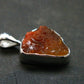 Raw Fire Opal Sterling Silver Pendant From Mexico - 1.7" - 1.01 Grams
