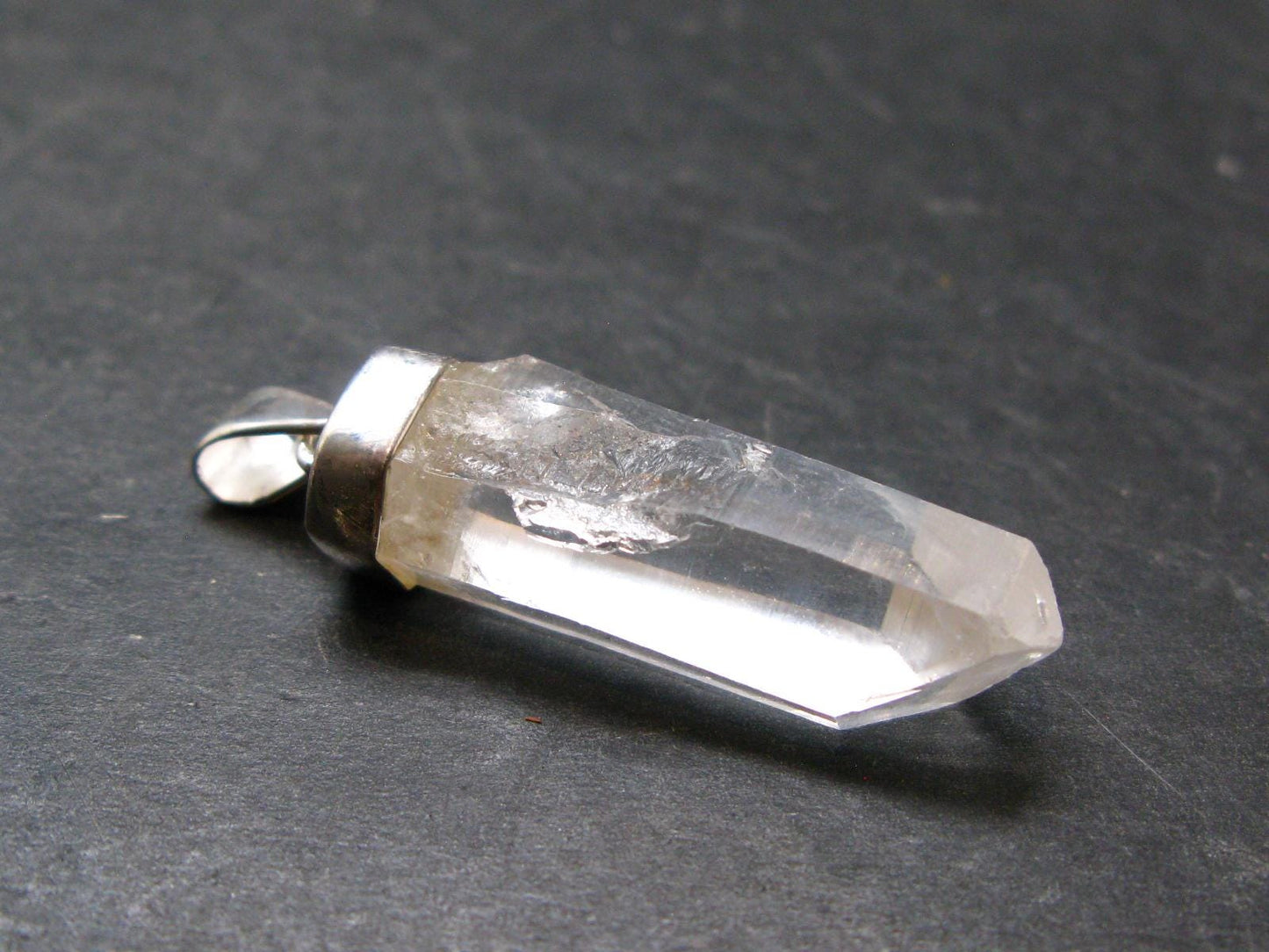 Lemurian Quartz Crystal Pendant From Brazil - 1.6" - 6.62 Grams