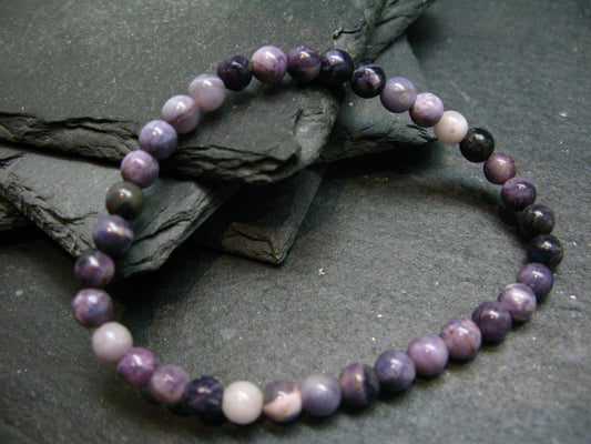 Tiffany Stone Violet Opal Genuine Bracelet ~ 7 Inches ~ 6mm Round Beads