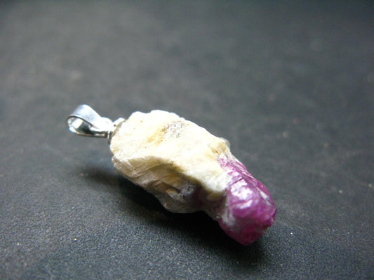 Ruby Silver Pendant from Afghanistan - 1.1" - 3.07 Grams