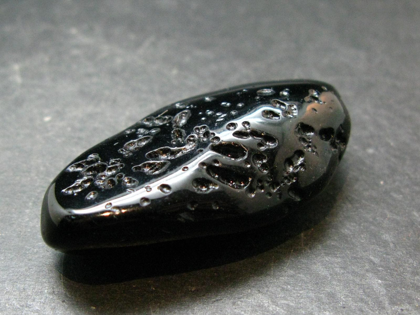 Rare Large Black Tibetan Tektite Tumbled Stone from Tibet - 2.1" - 32.74 Grams