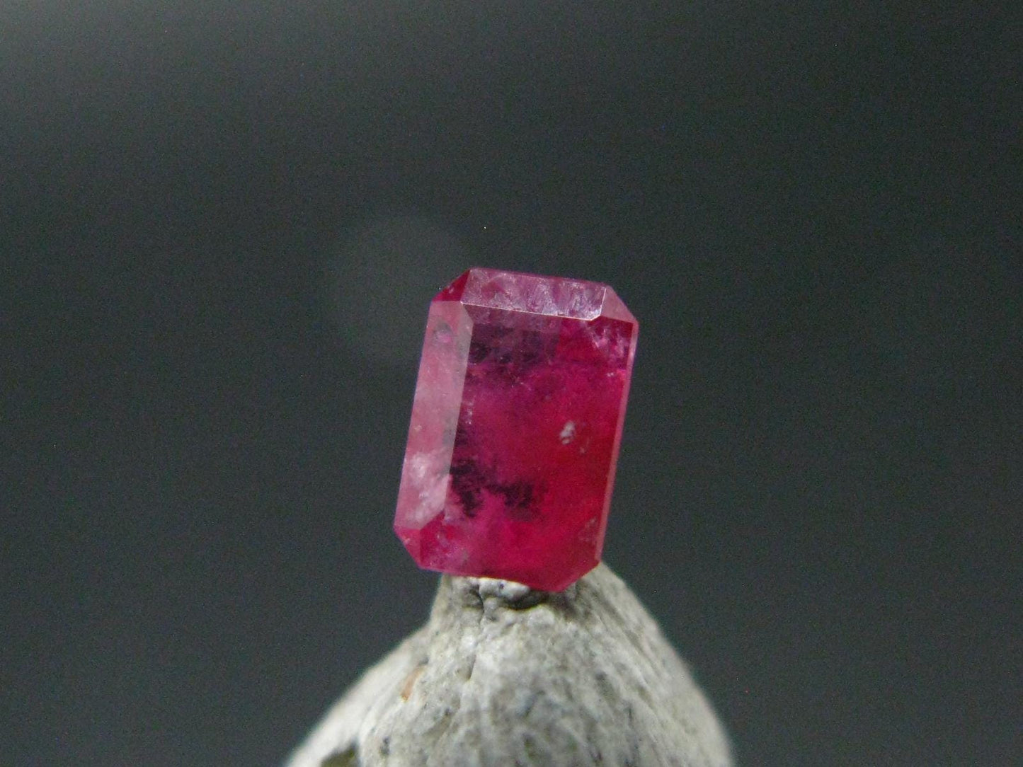 Beautiful Rare Gem Bixbite Red Beryl Emerald Cut Stone From Utah USA - 0.19 Carats - 4.6x3.2mm