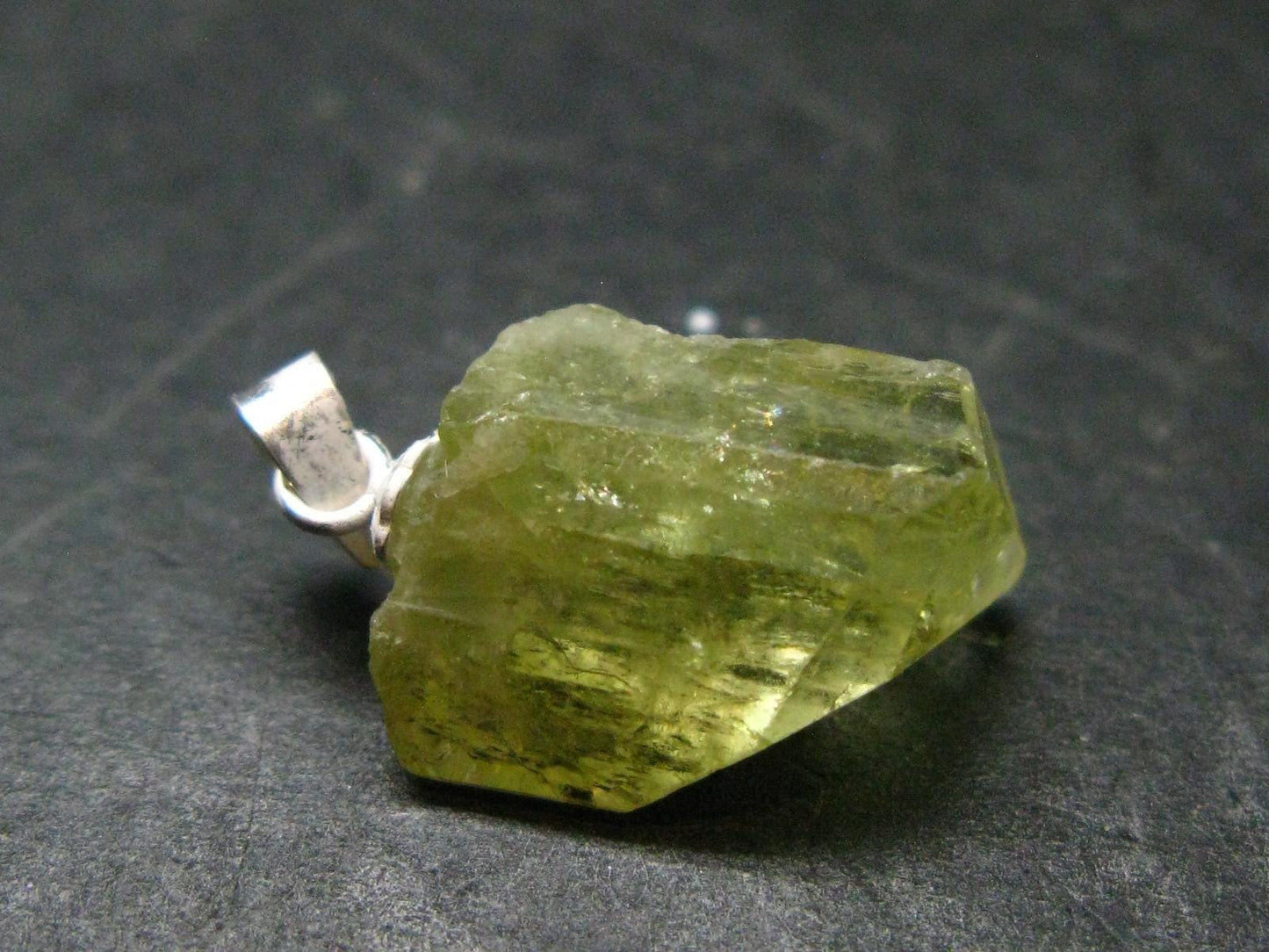 Brazilianite Crystal Silver Pendant From Brazil - 0.8" - 2.40 Grams