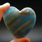 Nice Lemurian Aquatine Blue Calcite Heart From Argentina - 2.2" - 86.98 Grams