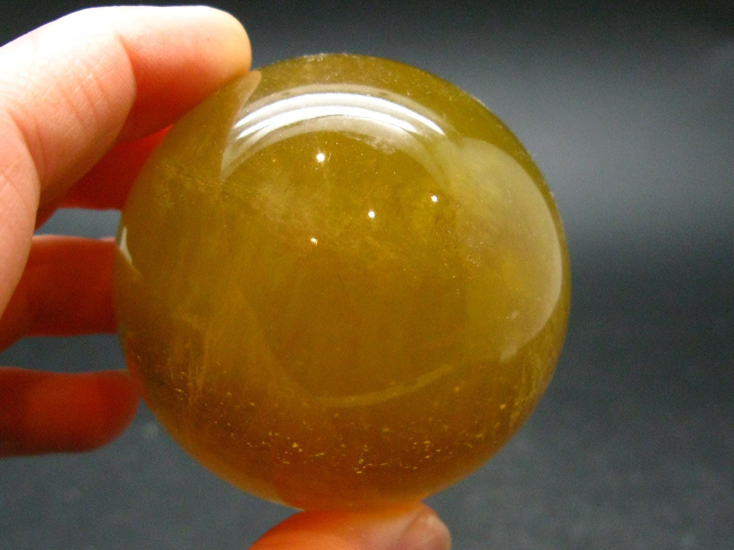 Yellow Fluorite Crystal Sphere From China - 2.0" - 244.93 Grams