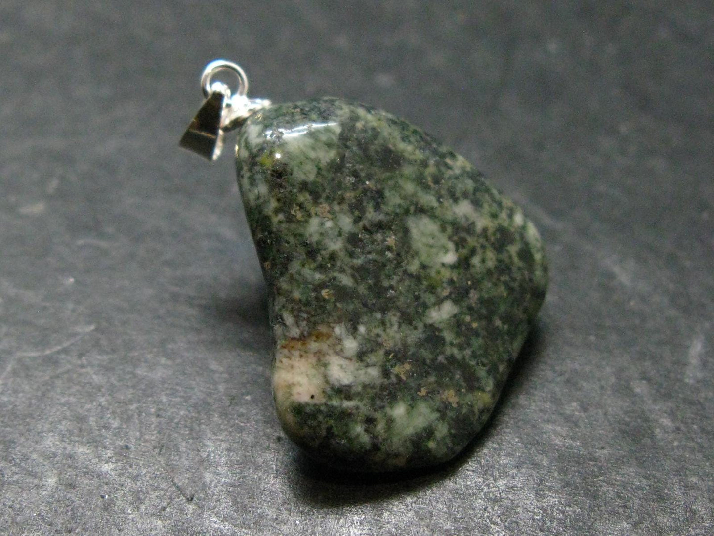 Rare Stonehenge Bluestone SS Pendant From Wales UK - 1.2" - 6.91 Grams