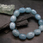 Aquamarine Genuine Bracelet ~ 7 Inches ~ 16mm Polished Beads