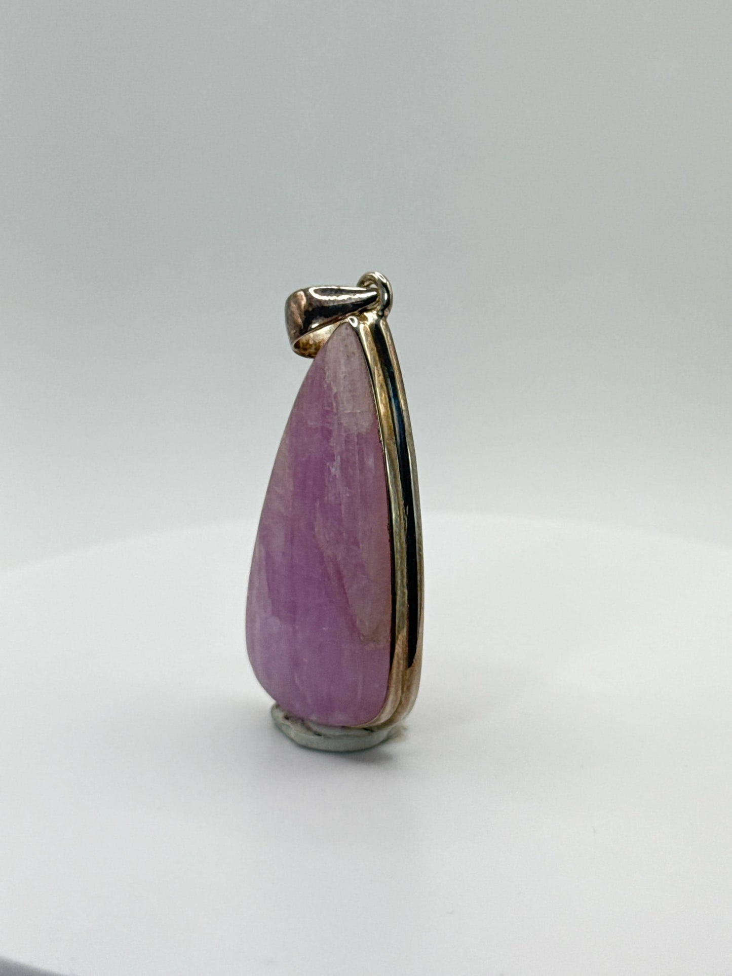 Natural Kunzite Pendant | Sterling Silver Jewelry | Light Purple Crystal | Heart Chakra Stone | Calming Gemstone