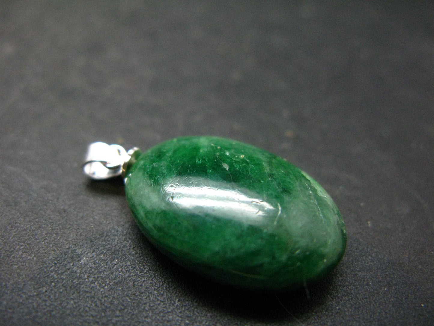 Tsavorite Gem Green Garnet Sterling Silver Pendant From Tanzania - 1.1" - 5.11 Grams