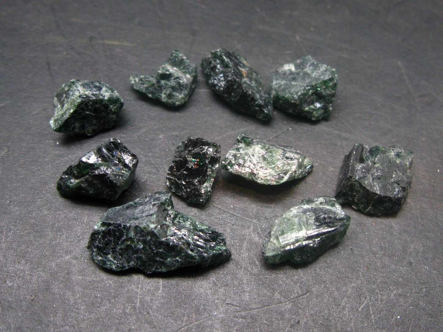 Lot of 10 Greenish Blue Spinel Gahnite Crystals From Australia - 13 Grams
