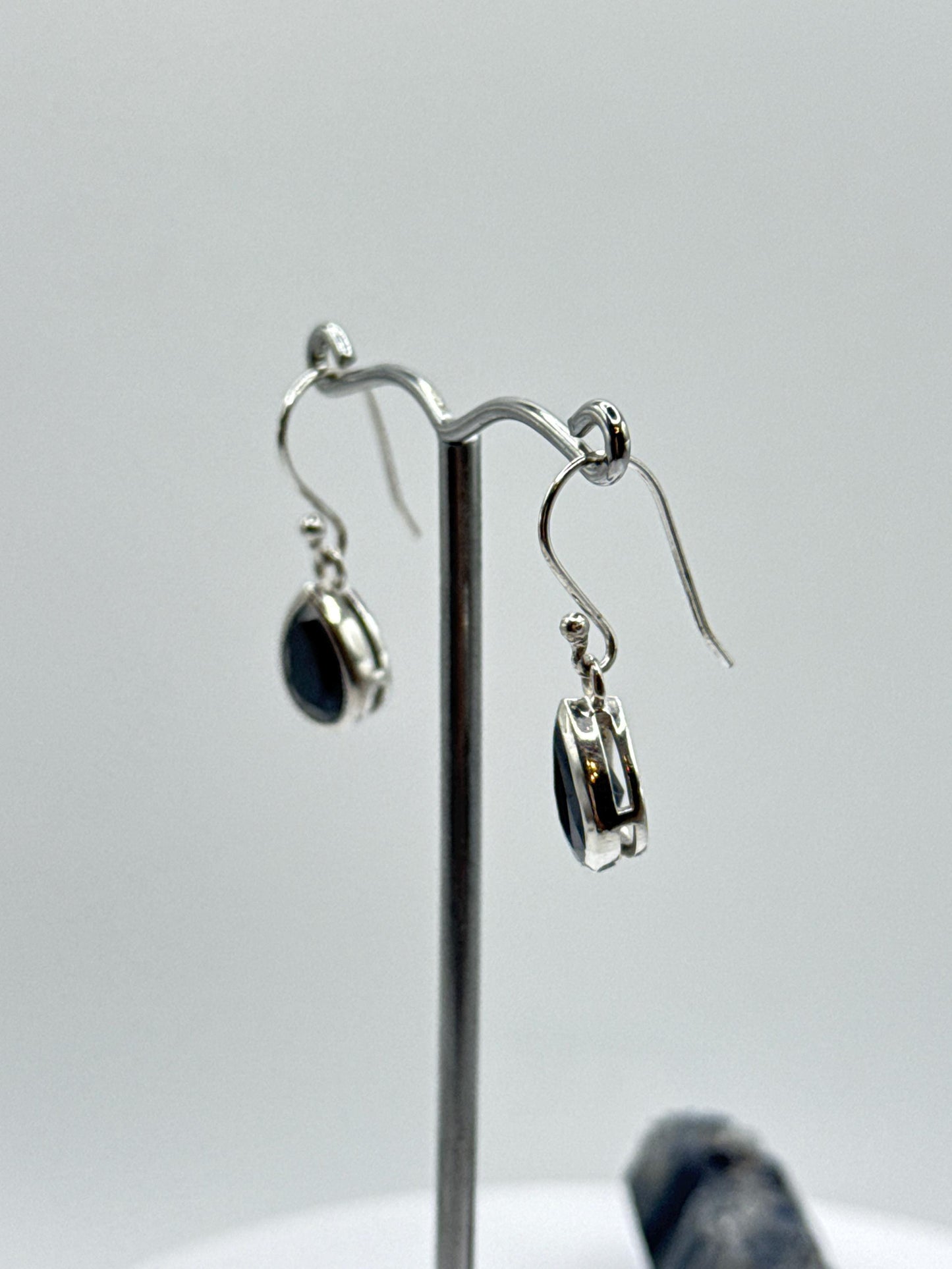 Teardrop Sapphire Sterling Silver Earrings | September Birthstone
