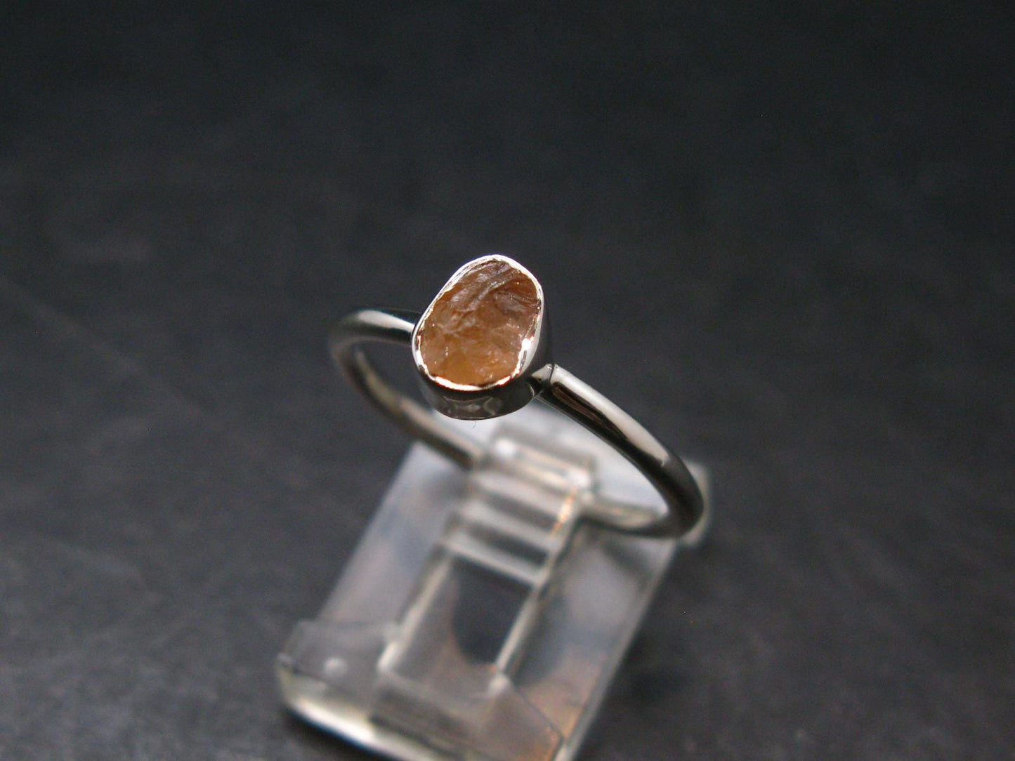 Hessonite Garnet Silver Ring From Canada - Size 7 - 1.93 Grams