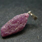 Rare Ruby Crystal Silver Pendant from India - 1.2"