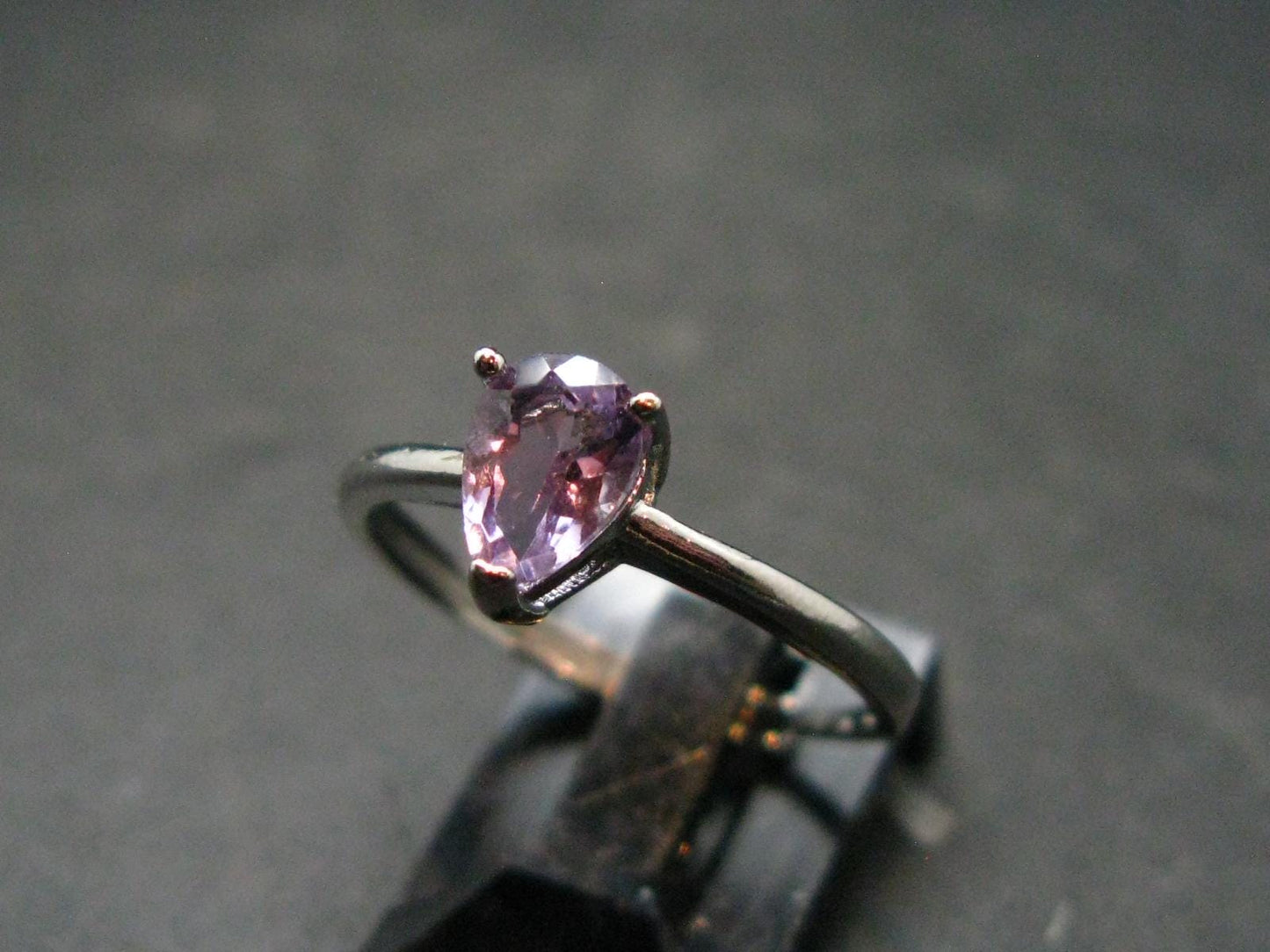 Natural Faceted Rich Purple Color Amethyst Ring - 1.22 Grams - Size adjustable
