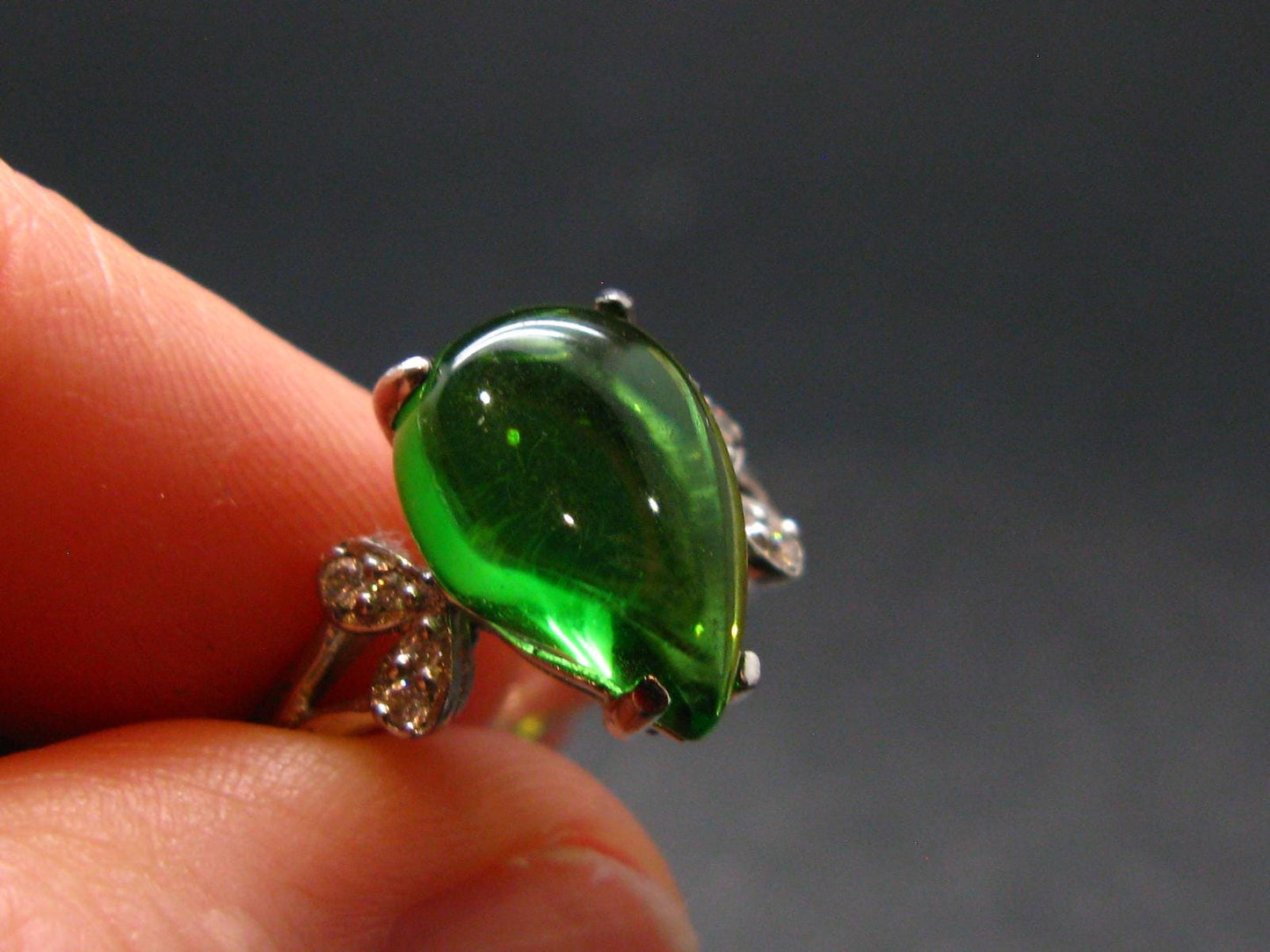 Helenite Gaia Stone Gem Sterling Silver Ring From Washington - Size 6 - 2.0 Carats