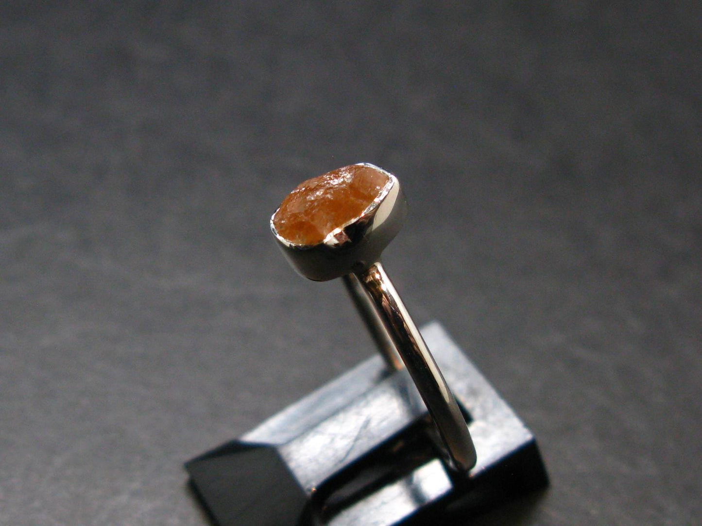 Hessonite Garnet Silver Ring From Canada - Size 7 - 2.07 Grams